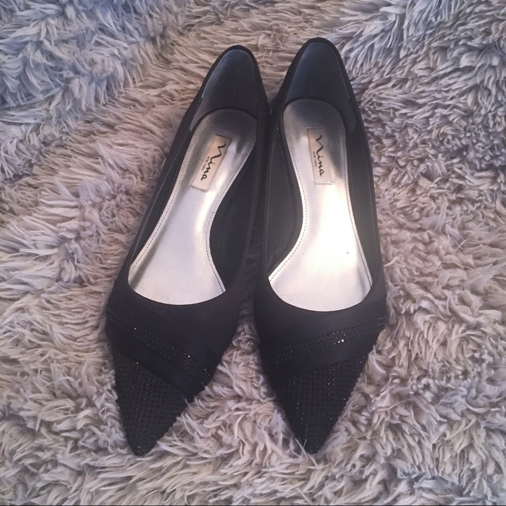 Nina Black Kitten Heels - Size 9.5